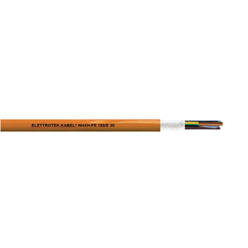 8 AWG 3C Solid/Stranded Bare Copper Shielded Glass-Fibre Wrap Polymer NHXH-FE 0.6/1KV Security Cable