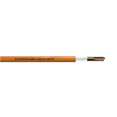 14 AWG 4C Solid/Stranded Bare Copper Shielded Glass-Fibre Wrap Polymer NHXH-FE 0.6/1KV Security Cable