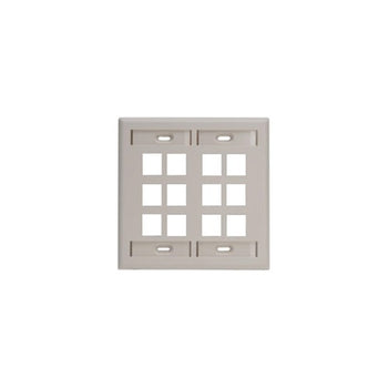 Dual-Gang QUICKPORT Wallplate with ID Light Almond 42080-12T