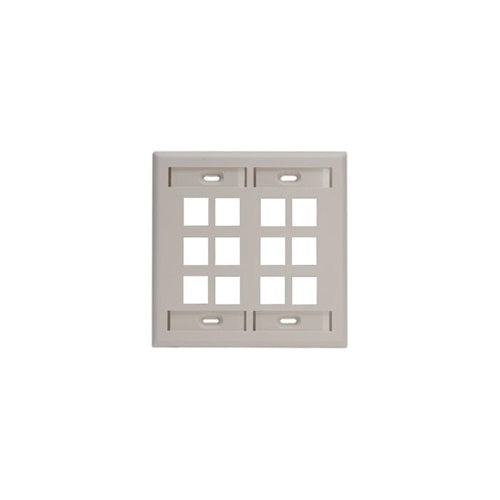 Dual-Gang QUICKPORT Wallplate with ID Light Almond 42080-12T