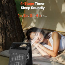 4W 7” Portable Cordless Integrated 10000mAh Rechargeable Solar LED Lantern Fan