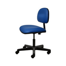 17" H - 22" H Desk Height Vinyl Chair No Arms PL12-V-BLUE-211 Blue