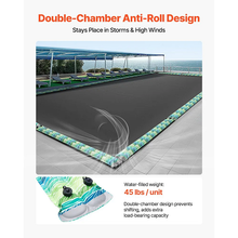 8 Ft Double-Chamber Pool Cover Water Tubes, Pack of 5 Pool Cover Water Bags with Reflective Strips, 0.3 mm Thick PVC Weights