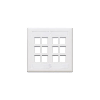 Dual-Gang QUICKPORT Wallplate 12-Port White 42080-12W
