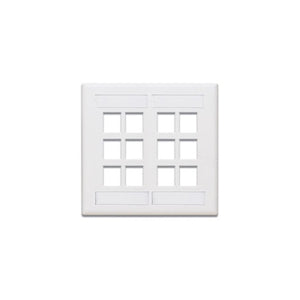 Dual-Gang QUICKPORT Wallplate 12-Port White 42080-12W