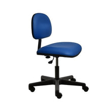 17" H - 22" H Desk Height Vinyl Chair No Arms PL12-V-BLUE-211 Blue