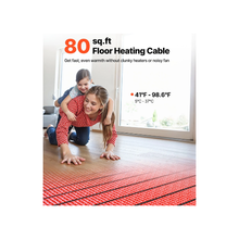 80 Sq.Ft Electric Heated Floor Mat System With Decoupling Membrane SHHC-960