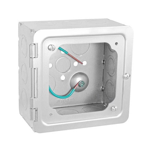 5 Inch Square 3 Inch Deep Box Assembly With Hinged Device Ring Mounting Plate 5PF5075 (Pack of 20)