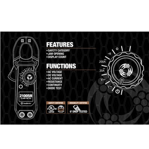 200A Ac 120V Clamp Meter consisting clamp meter Line Splitter Gfci Receptacle Tester 20025K (Pack of 2)
