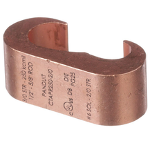 1-2/0 AWG STR 3/8 StructuredGround E-Style Copper Compression Tap CTAPR2/0-2/0-X