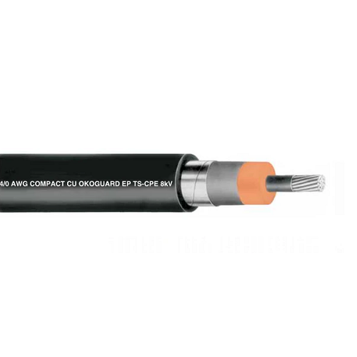 134-23-3827 1 AWG 1C Stranded Aluminum Shielded EPR Okoguard Okoseal PVC MV-105 5/8KV Power Cable