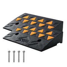 15-Ton Capacity & 4.3" Rise Heavy-Duty Rubber Curb Ramp for Cars, Wheelchairs, Bikes & Motorcycles (Pack Of 2)