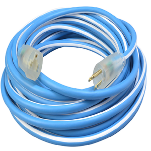 25"Ft Blue/white Extension Cord Cable 14/3 Sjeow Power Light Indicator Outdoor Cold Weather 1437SW0061 (Pack Of 4)