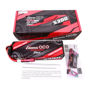 Gens Ace 5300mAh 3S1P 11.1V G-Tech HardCase Lipo Battery 15# With Deans Plug GEA533S60DGT