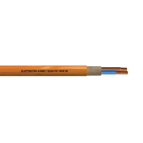 4/0 AWG 2C Solid/Stranded Bare Copper Unshielded XLPE HFFR N2XH-FE 180/E 90 0.6/1KV Security Cable