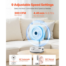 10 Inch 40000 mAh Battery Capacity Foldable Rechargeable Oscillating Fan – 3-in-1 with Remote Control and 9 Adjustable Speeds