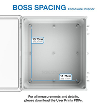 17.75" x 16.27" x 9.33" Boss Spacing Industrial Enclosure I632HL,TCBG