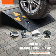 15-Ton Capacity & 4.3" Rise Heavy-Duty Rubber Curb Ramp for Cars, Wheelchairs, Bikes & Motorcycles (Pack Of 2)