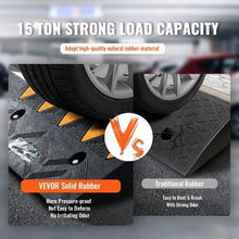 15-Ton Capacity & 4.3" Rise Heavy-Duty Rubber Curb Ramp for Cars, Wheelchairs, Bikes & Motorcycles (Pack Of 2)