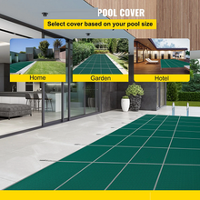 20 x 40 ft Inground Pool Safety Cover with 4 x 10 ft Center End Step – Green Mesh Winter Cover with Drainage Holes Type With Protrusions