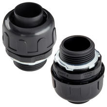 1/2" UL-Rated Non-Metallic Liquid Tight Conduit Straight Fitting Black (Pack of 25)