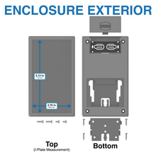Slide Release Battery 1.9 V Gray Flanged Wallmount Enclosure 0.9 Height 25SW,GY