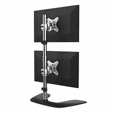 Vertical Dual Monitor Stand Ergonomic Desktop Stacked Two Monitor Stand up to 27 inch VESA Mount Displays