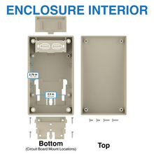 Slide Release Battery 1.9 V Almond Flanged Wallmount Enclosure 0.9 Height 25SW,AL
