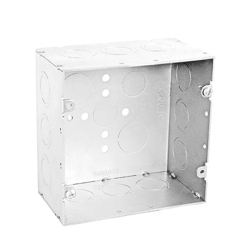 5 Inch Square Box 2-7/8 Inch Deep With 1/2 3/4 And 1 Inch Knockouts 5S