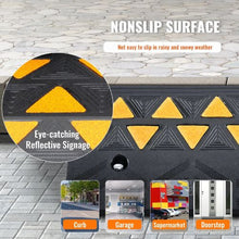 15-Ton Capacity & 4.3" Rise Heavy-Duty Rubber Curb Ramp for Cars, Wheelchairs, Bikes & Motorcycles (Pack Of 2)