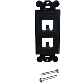 2 Port Mini Com Rectangular Adapter Module Faceplate ABS CFG2BL