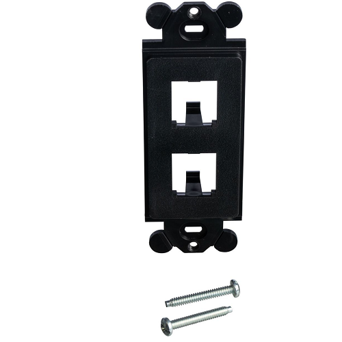 2 Port Mini Com Rectangular Adapter Module Faceplate ABS CFG2BL