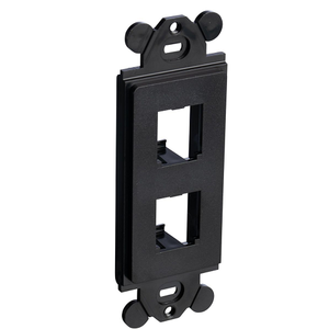 2 Port Mini Com Rectangular Adapter Module Faceplate ABS CFG2BL