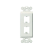 2 Port Mini Com Rectangular Adapter Module Faceplate ABS CFG2WH
