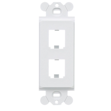 2 Port Mini Com Rectangular Adapter Module Faceplate ABS CFG2WH