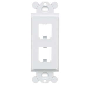 2 Port Mini Com Rectangular Adapter Module Faceplate ABS CFG2WH
