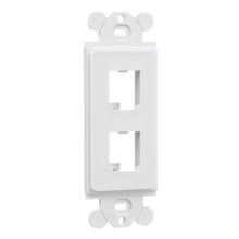 2 Port Mini Com Rectangular Adapter Module Faceplate ABS CFG2WH