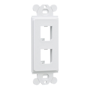 2 Port Mini Com Rectangular Adapter Module Faceplate ABS CFG2WH