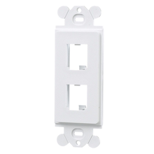 2 Port Mini Com Rectangular Adapter Module Faceplate ABS CFG2WH