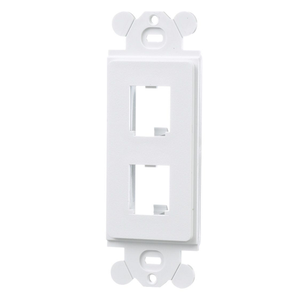 2 Port Mini Com Rectangular Adapter Module Faceplate ABS CFG2WH