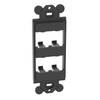 4 Port Mini Com Rectangular Adapter Module Faceplate ABS CFG4BL