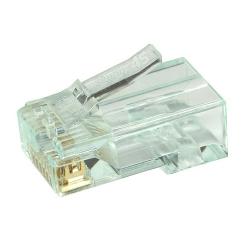 Cat6 Unshielded Pass Through RJ45 Modular Plugs Green Tint S45-1600 (100pcs/3Jar)