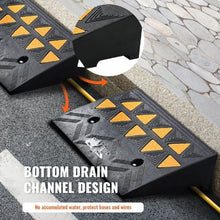 15-Ton Capacity & 4.3" Rise Heavy-Duty Rubber Curb Ramp for Cars, Wheelchairs, Bikes & Motorcycles (Pack Of 2)