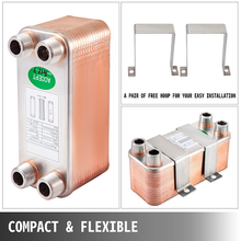 Compact 30 PCS Stainless Steel Brazed Plate Heat Exchanger with 3/4 Inch MPT Fittings for Efficient Heat Transfer