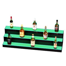 3-Tier LED Liquor Bottle Shelf, 40-Inch Lighted Bar Display with App/RF Remote 7 Colors & Timer Acrylic Illuminated Stand for 30 Bottles
