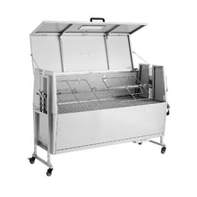 Charcoal Rotisserie Grill 38W Pig & Lamb Spit Roaster 132 LB Capacity Wheels Stainless Steel