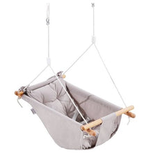 Canvas Hammock Baby Swing – 3-in-1 Indoor/Outdoor with 5-Point Harness & Cushion (150 lbs Capacity)