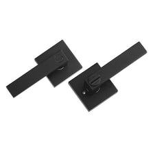 Privacy Door Handle Matte Black Reversible Door Lever with Keyless Lock 45° Turn Square Interior for Bed & Bath (Pack of 10)
