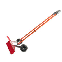 37.8 In Portable Snow Shovel with Wheels – Bi-Directional Blade & 90° Adjustable Handle