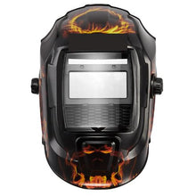 True Color Welding Helmet – Auto Darkening Solar Powered Hood with 2 Arc Sensors, Shade 4/9-13 (Yellow Flame Pattern)